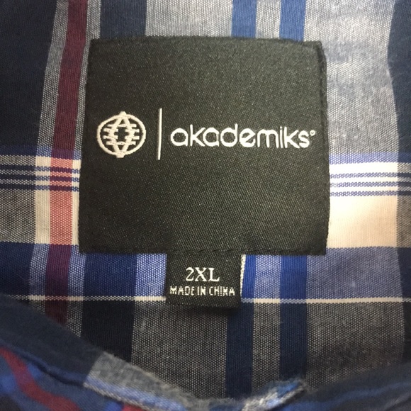 Akademiks 2XL Casual Plaid Short Sleeve Shirt - Picture 9 of 10